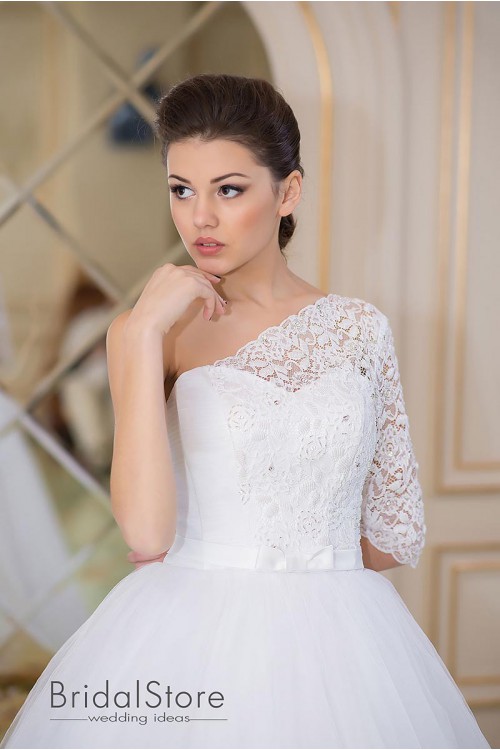 Zara - весільна сукня А-силуету на одне плече