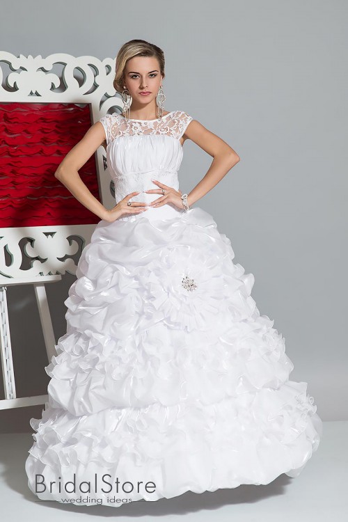 Maya - a graceful wedding dress with a shiny skirt